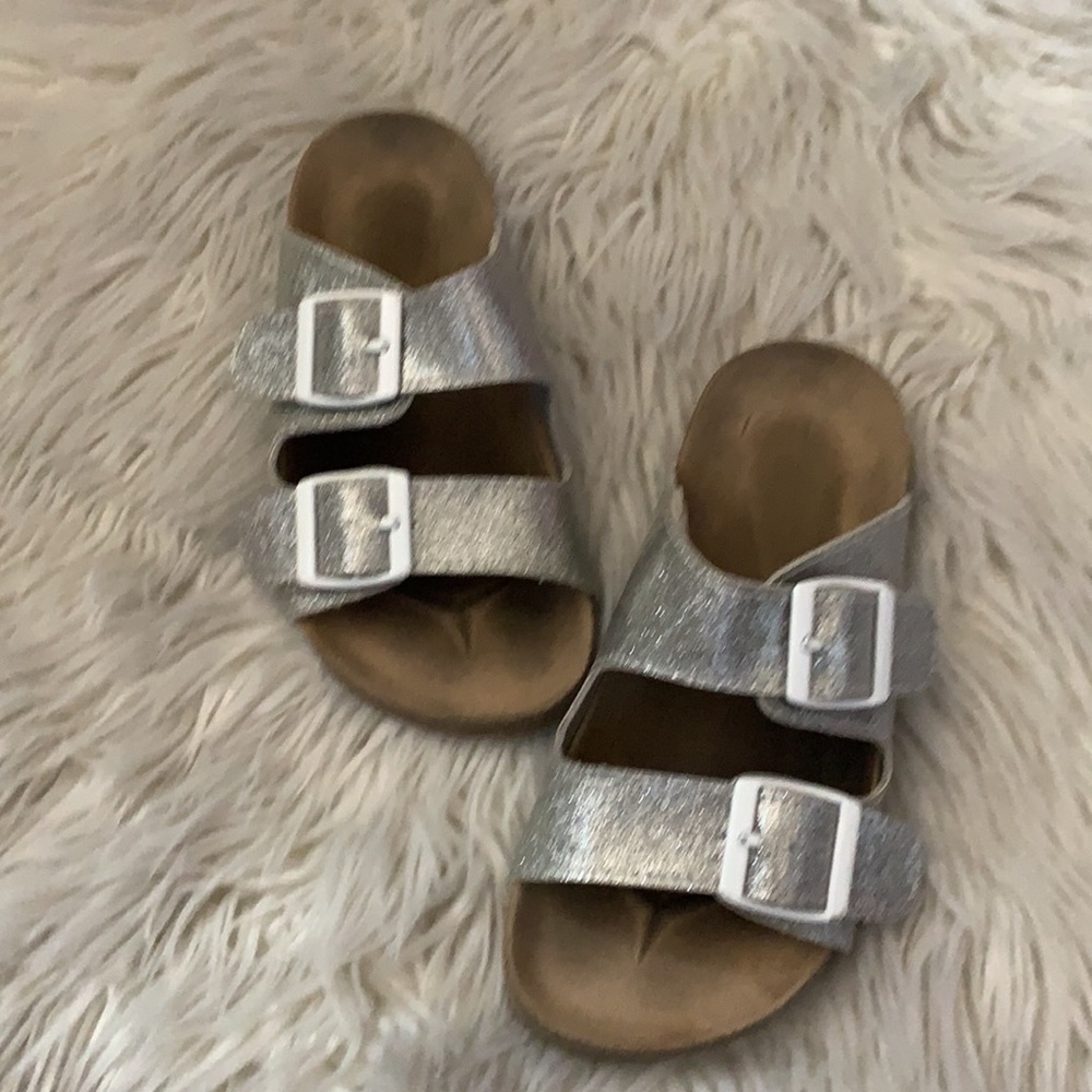 Joe Fresh slide glitter sandals